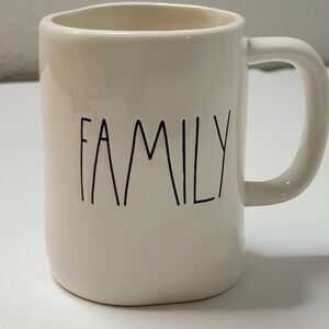 Rae Dunn FAMILY Farmhouse Style Large Long Letters White Coffee Mug Big Artisan